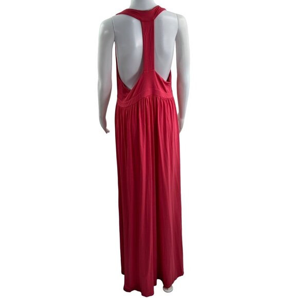 INC Size L Embroidered Deep V Neck Racerback Maxi Dress Coquette Vacation Resort - Picture 2 of 12